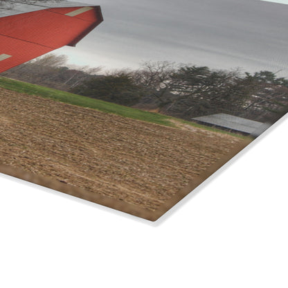 U R There Photography South Summers Road Star Barn Rustic Farmhouse Tempered-Glass Cutting Board