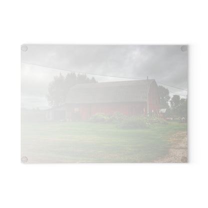 U R There Photography Country Red Rustic Farmhouse Tempered-Glass Cutting Board