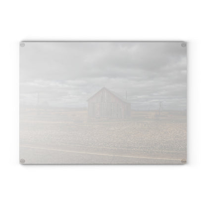 U R There Photography Barnes Road Little Red II Rustic Farmhouse Tempered-Glass Cutting Board