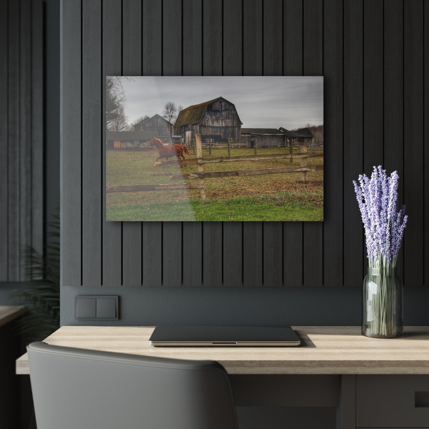 U R There Photography South Summers Road Old Grey and Caramel III Rustic Farmhouse Acrylic Wall Print
