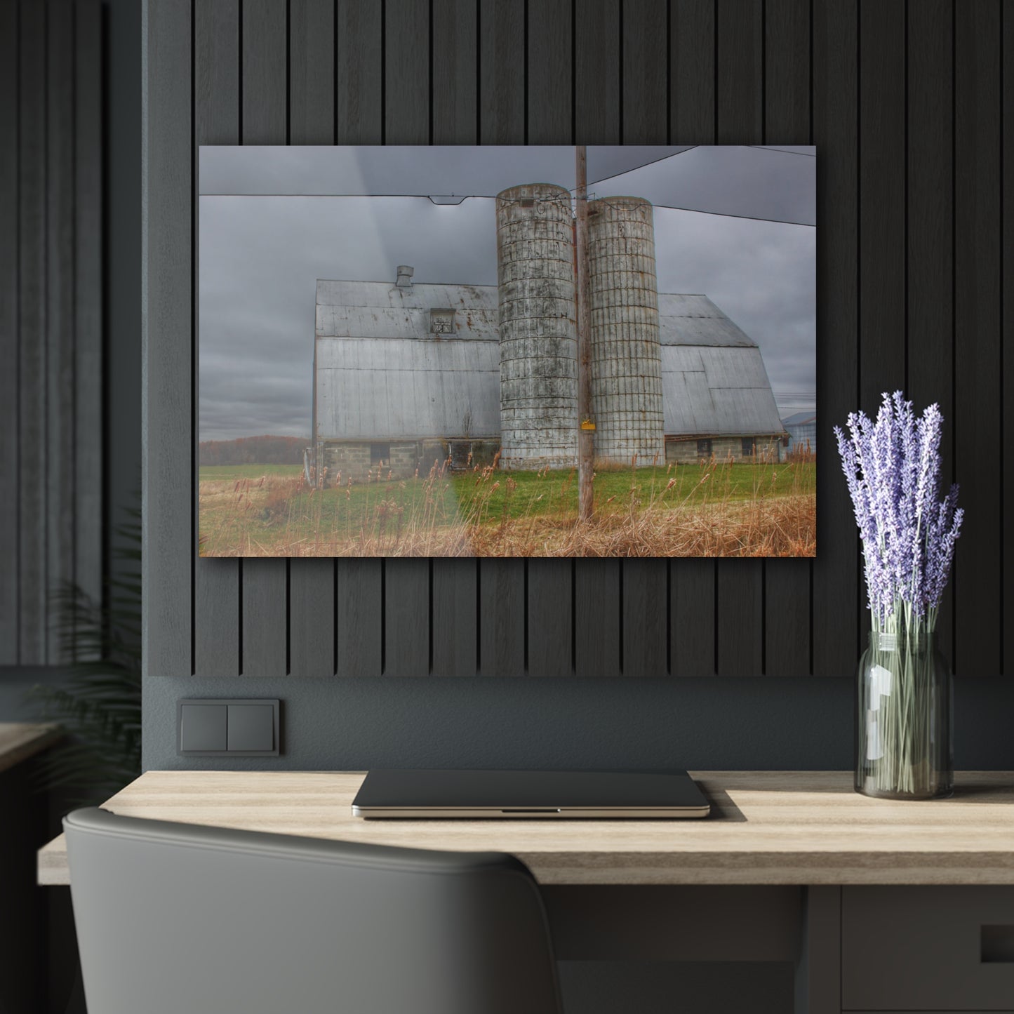 U R There Photography Daley Road Grey II Rustic Farmhouse Acrylic Wall Print