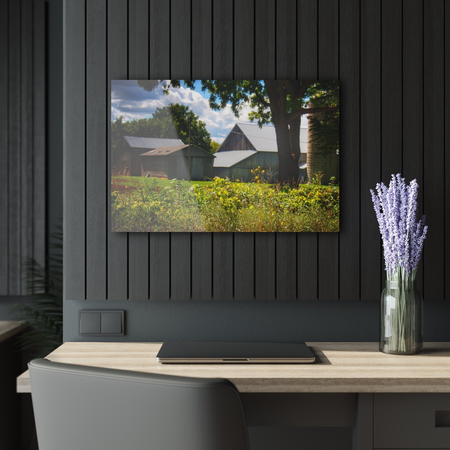 U R There Photography Hough Road Greys Rustic Farmhouse Acrylic Wall Print