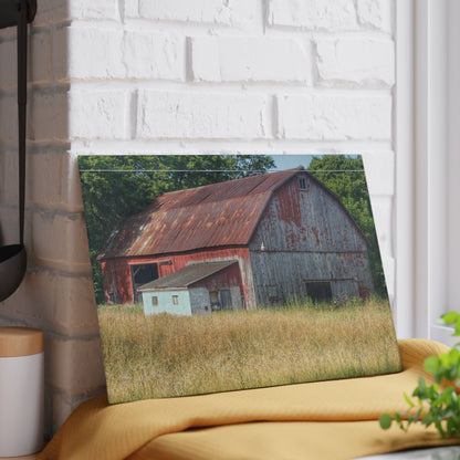U R There Photography Scott Road Red Rustic Farmhouse Tempered-Glass Cutting Board