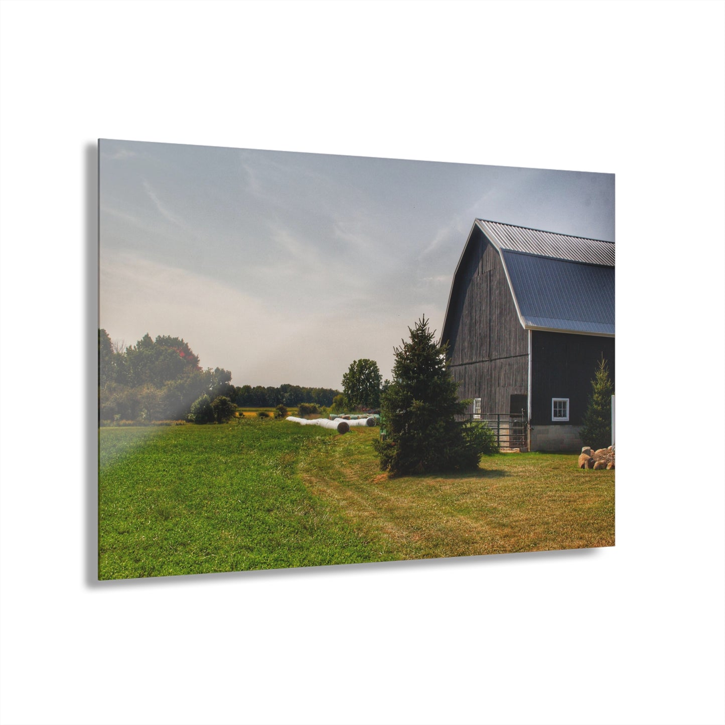 U R There Photography Black Haybarn Rustic Farmhouse Acrylic Wall Print