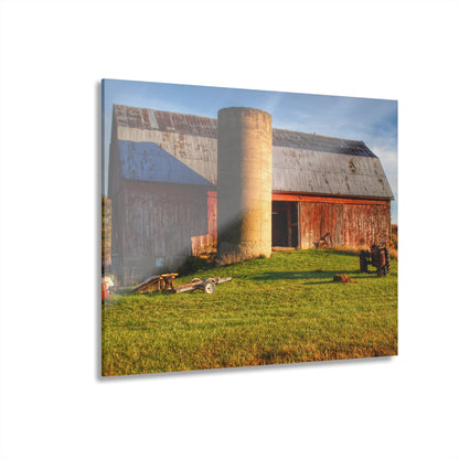 U R There Photography Peck Road Red and Silo Rustic Farmhouse Acrylic Wall Print