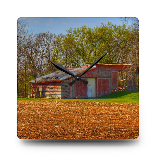 Sohn Roadside Relic Rustic Farmhouse Acrylic Analog Wall Clock 10.75'' × 10.75'' (Square)