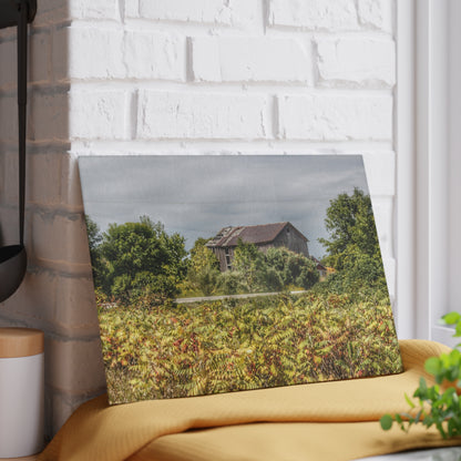 U R There Photography Van Dyke Grey Rustic Farmhouse Tempered-Glass Cutting Board