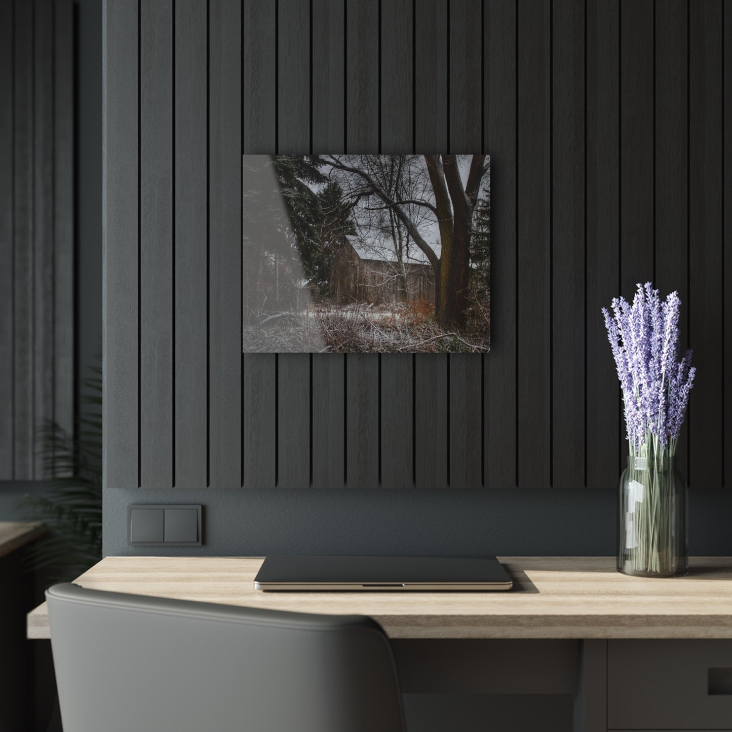 U R There Photography Willard Road Hidden Grey Rustic Farmhouse Acrylic Wall Print