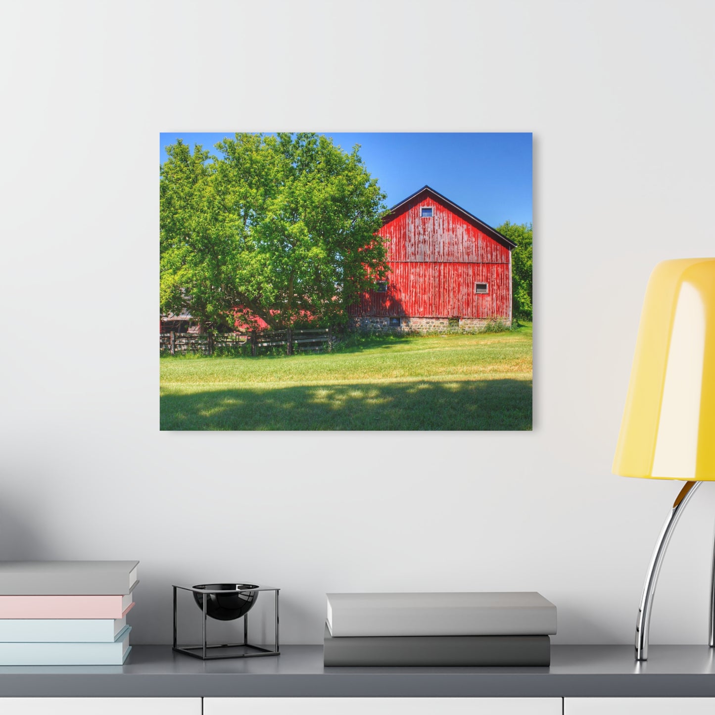 U R There Photography Five Lakes Red IV Rustic Farmhouse Acrylic Wall Print
