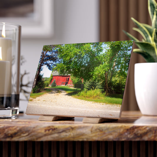 U R There Photography Caro Hidden Red Rustic Farmhouse Decorative Ceramic Tile