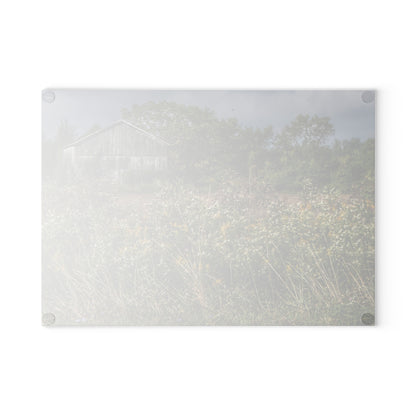 U R There Photography Almont Road Grey Rustic Farmhouse Tempered-Glass Cutting Board