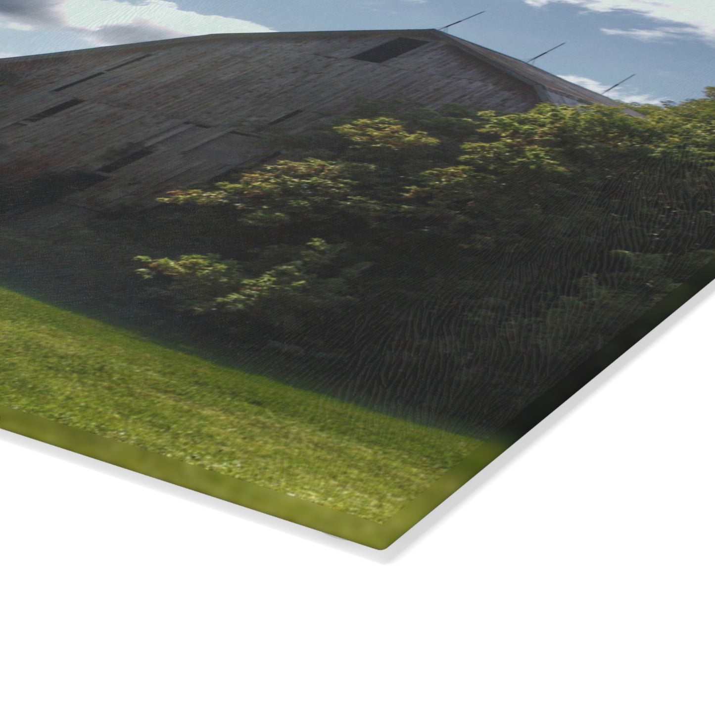 U R There Photography Oakwood Grey Rustic Farmhouse Tempered-Glass Cutting Board