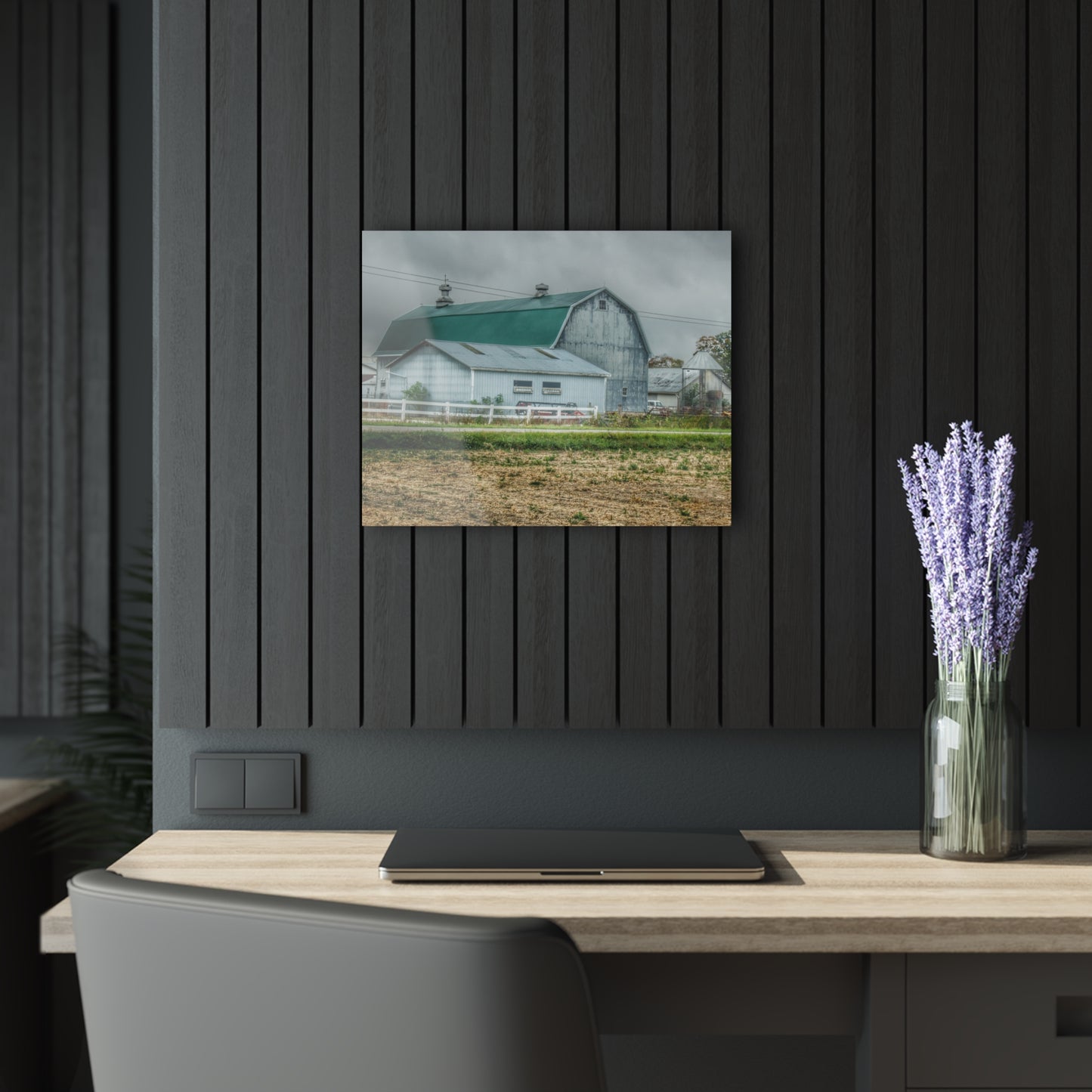 U R There Photography Richville Road Grey II Rustic Farmhouse Acrylic Wall Print