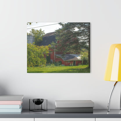 U R There Photography Grey Road Red Rustic Farmhouse Acrylic Wall Print