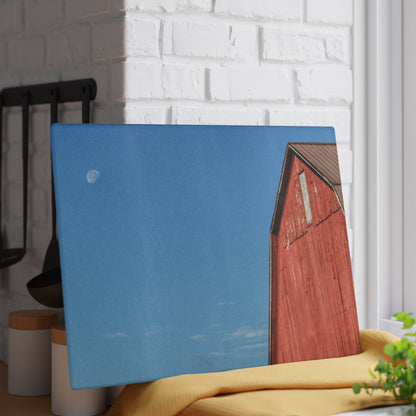 U R There Photography Fargo Road Red II Rustic Farmhouse Tempered-Glass Cutting Board