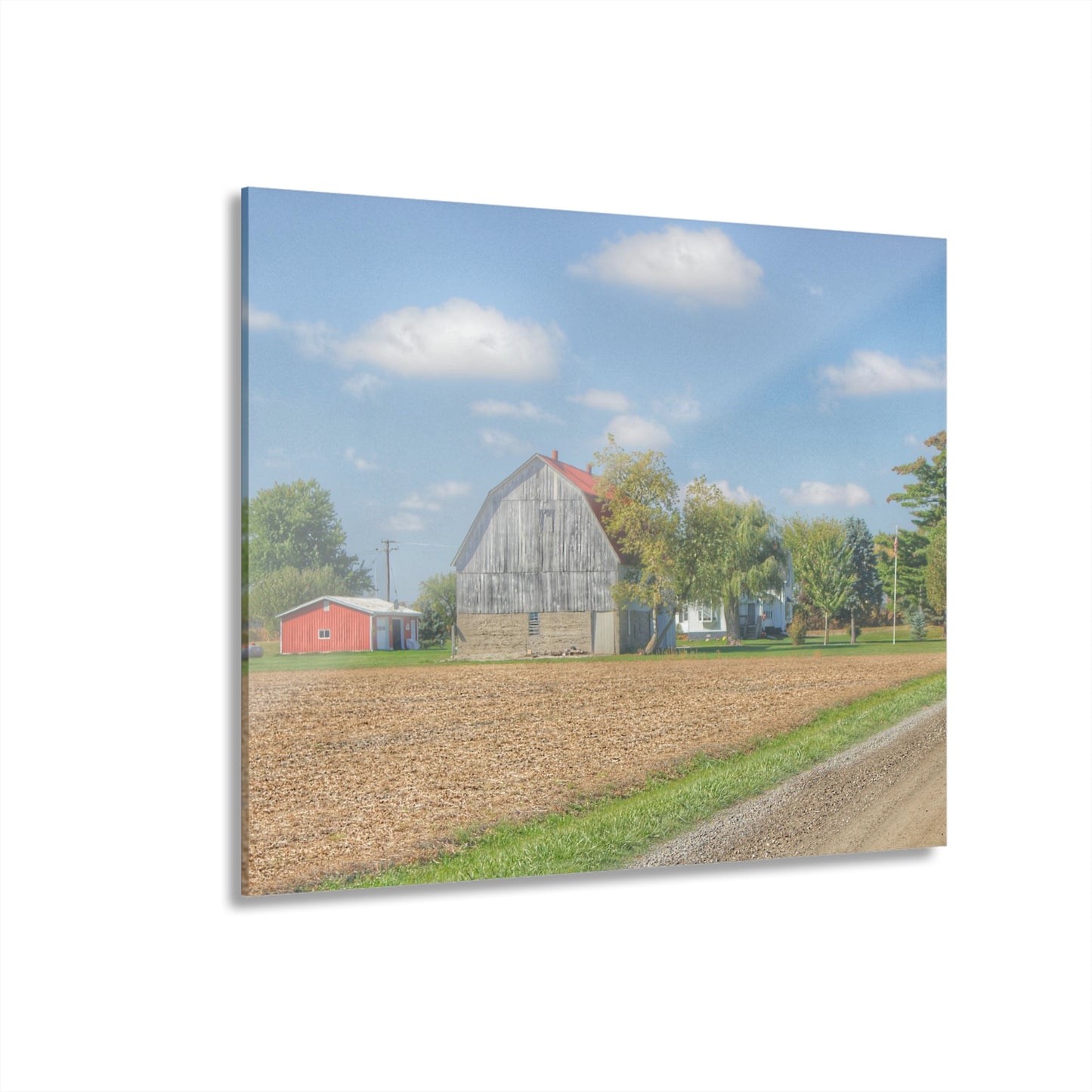 U R There Photography Sheridan Line Road Grey I Rustic Farmhouse Acrylic Wall Print