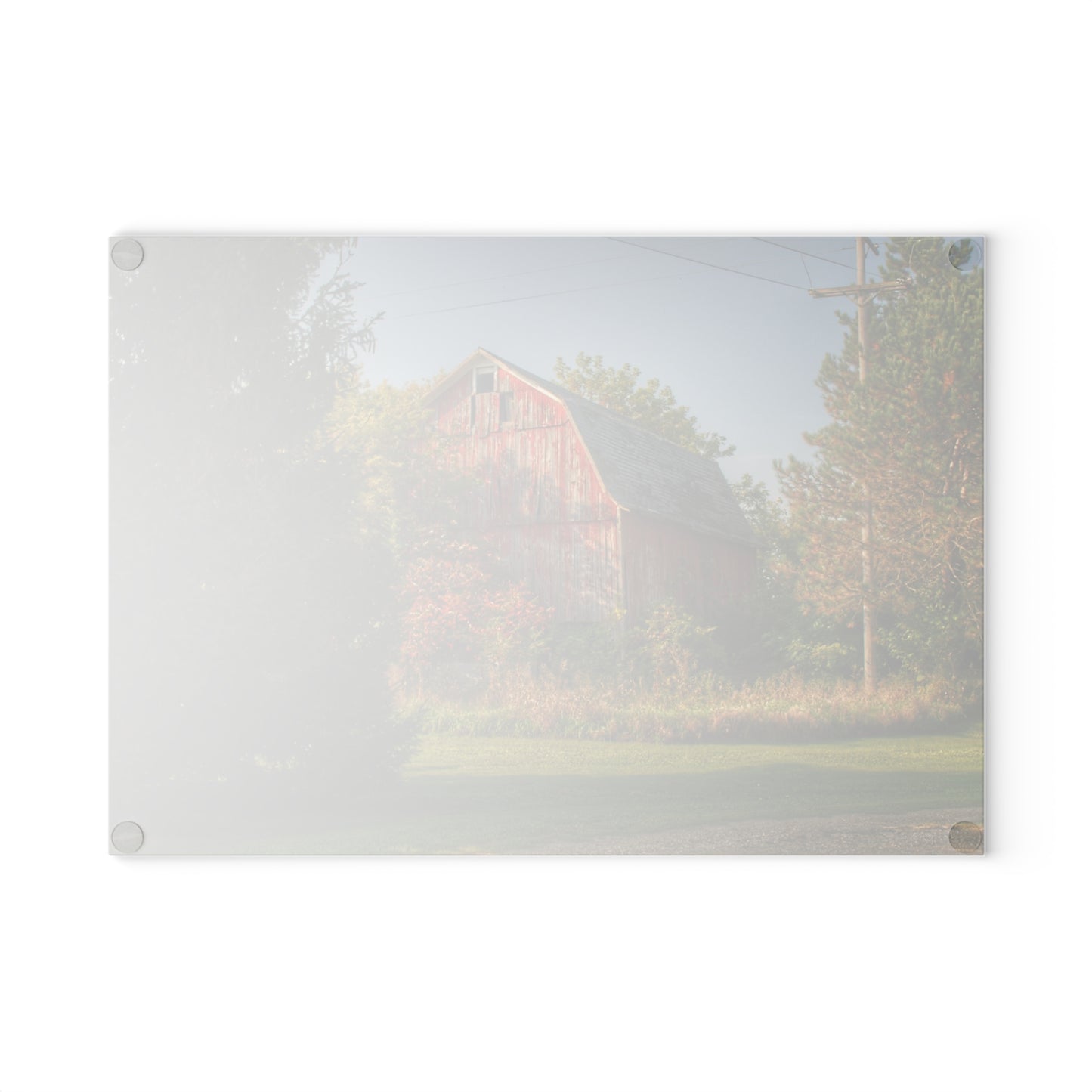 U R There Photography Belle River Red I Rustic Farmhouse Tempered-Glass Cutting Board