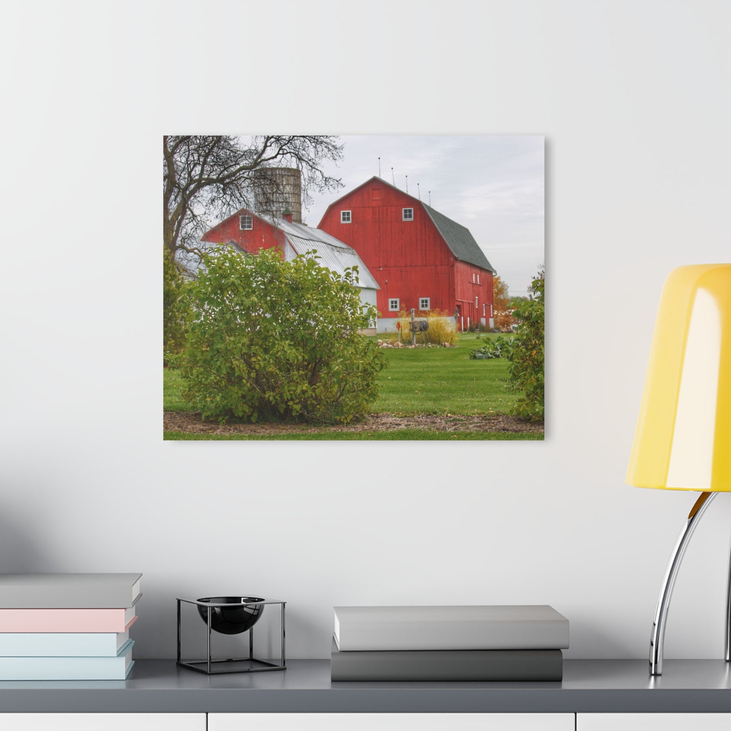 U R There Photography Potters Road Reds Rustic Farmhouse Acrylic Wall Print