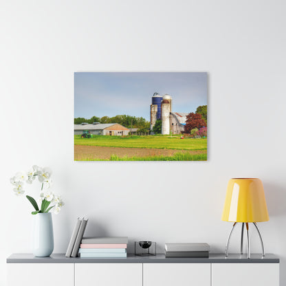 U R There Photography M-25 Old Grey and Silos Rustic Farmhouse Acrylic Wall Print
