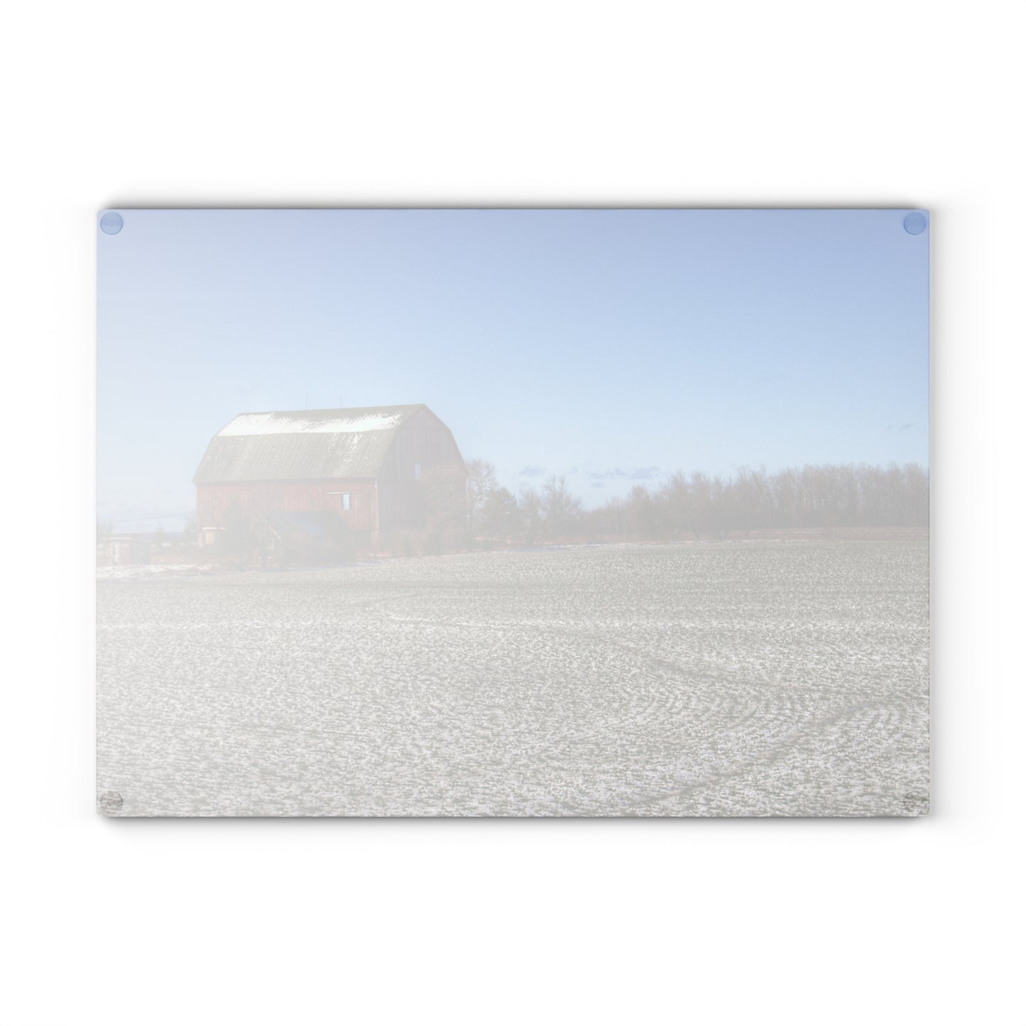 U R There Photography Early Spring Red I Rustic Farmhouse Tempered-Glass Cutting Board