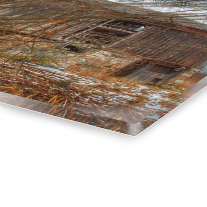 U R There Photography Norway Lake Hidden Grey II Rustic Farmhouse Acrylic Wall Print