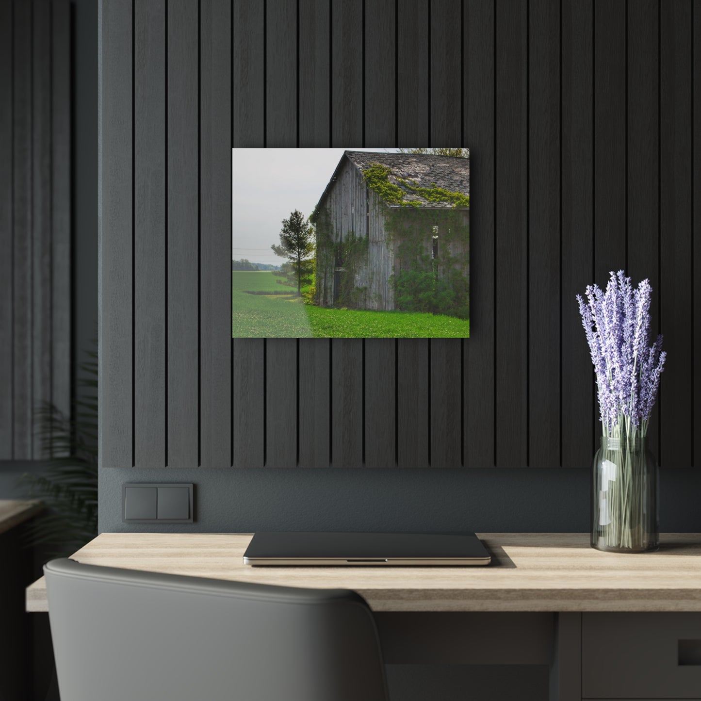 U R There Photography Caro Road Twin Grey I Rustic Farmhouse Acrylic Wall Print