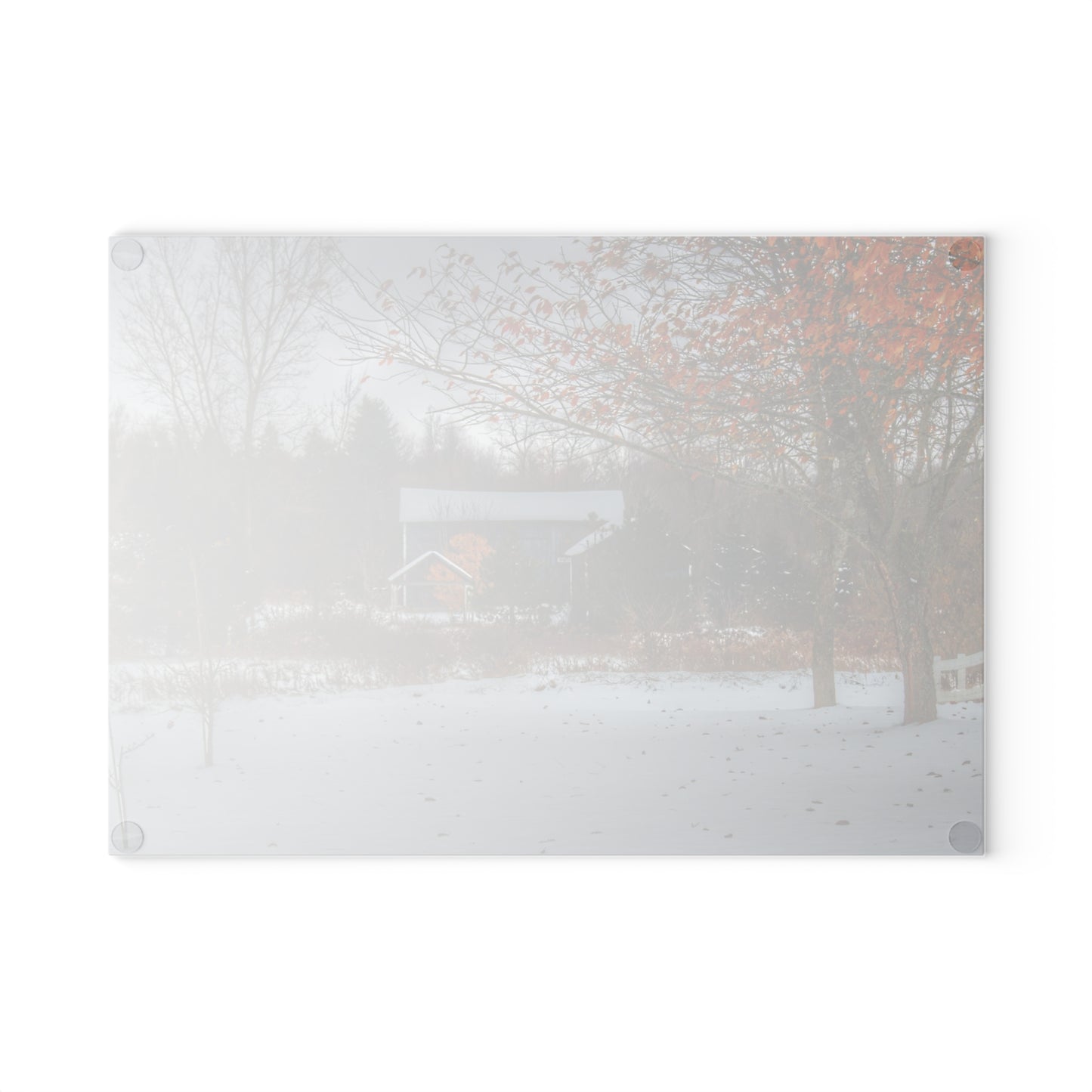 U R There Photography Oregon Road Blue Rustic Farmhouse Tempered-Glass Cutting Board