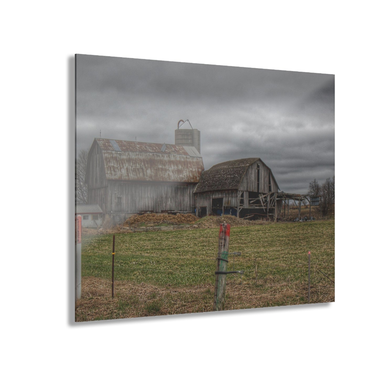 U R There Photography Dodge Road Grey II Rustic Farmhouse Acrylic Wall Print