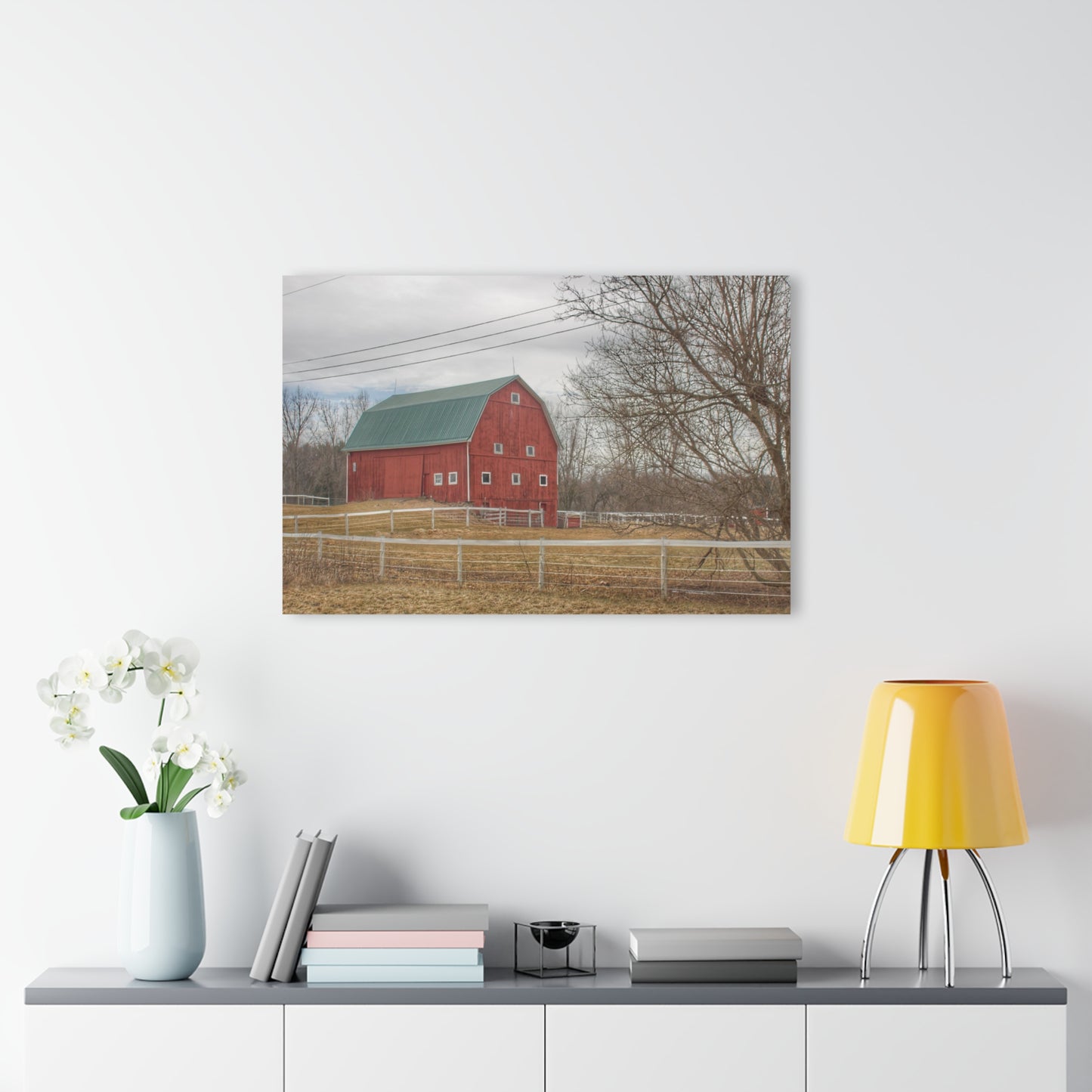 U R There Photography Diehl Road Red Rustic Farmhouse Acrylic Wall Print