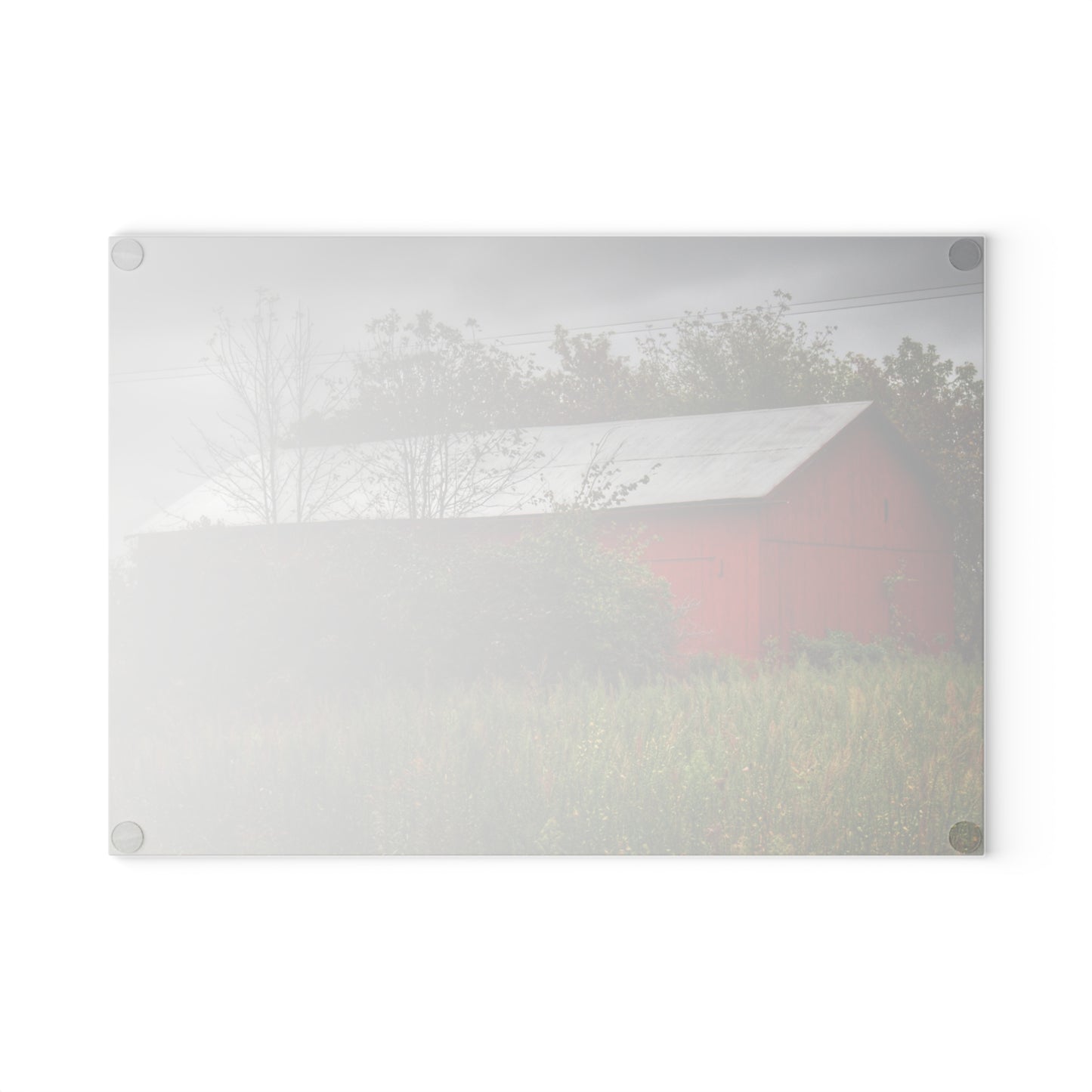 U R There Photography Willard Road Red I Rustic Farmhouse Tempered-Glass Cutting Board