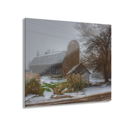 U R There Photography Ludwig Road Greys in the Fog Rustic Farmhouse Acrylic Wall Print