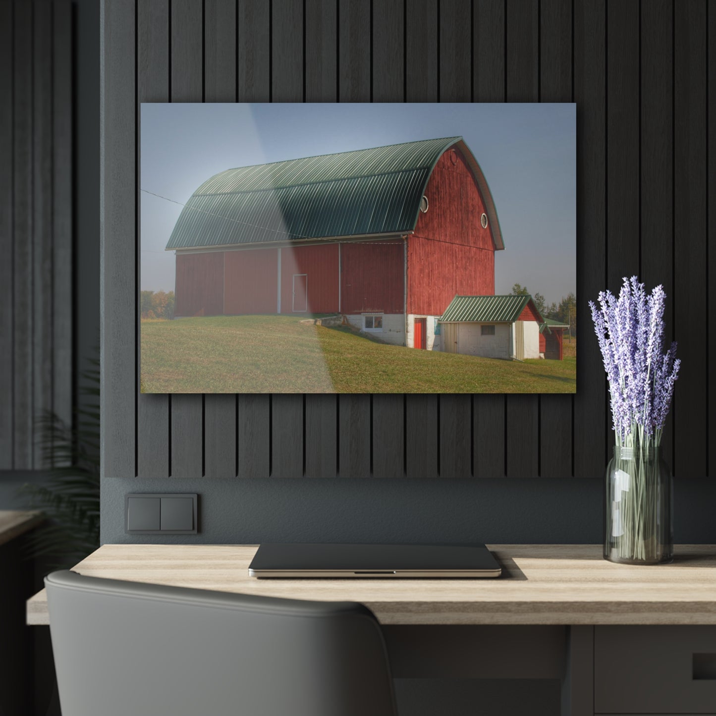 U R There Photography Barnes Road Red Rustic Farmhouse Acrylic Wall Print