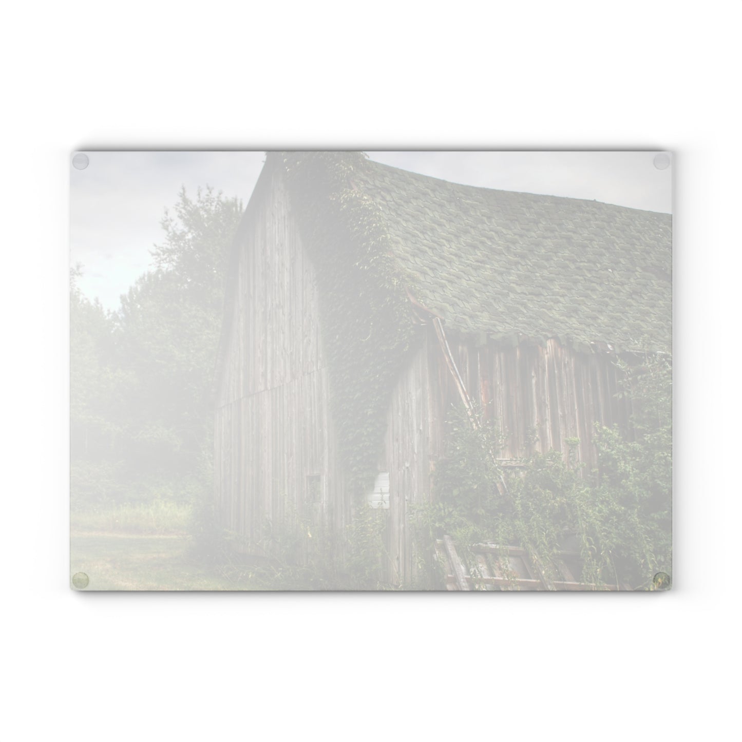 U R There Photography Chambers Grey Rustic Farmhouse Tempered-Glass Cutting Board