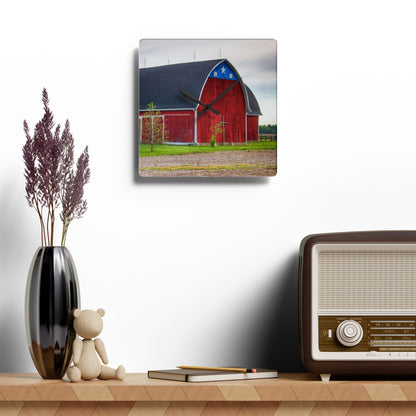 U R There Photography M-24 Star Barn Rustic Farmhouse Acrylic Analog Wall Clock