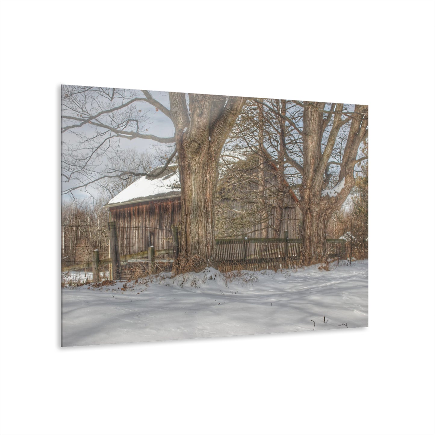 U R There Photography English Road Grey Rustic Farmhouse Acrylic Wall Print