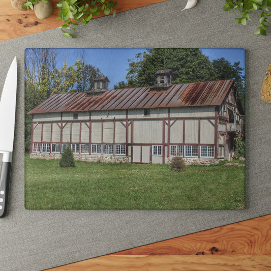U R There Photography Bordman Road Rusted Rustic Farmhouse Tempered-Glass Cutting Board