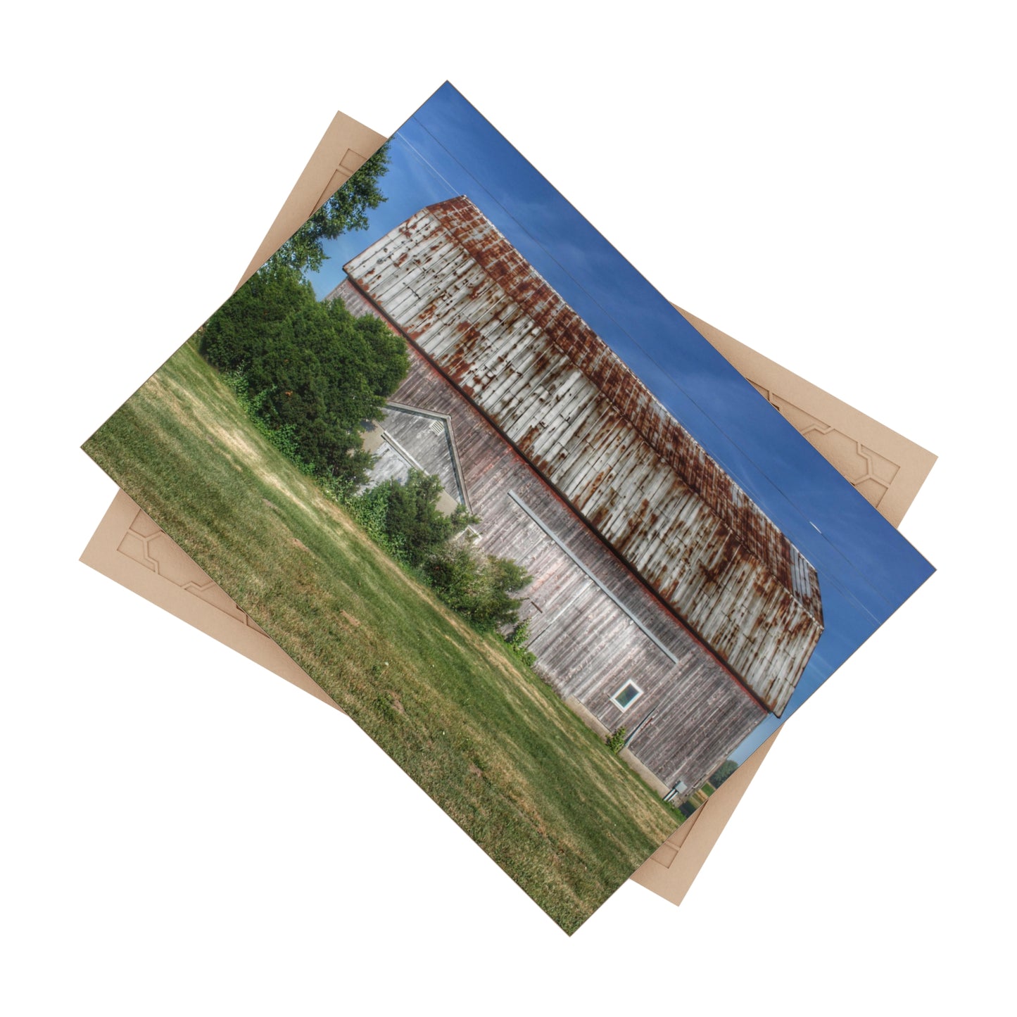 U R There Photography Barkley Road Red in Summer I Rustic Farmhouse Decorative Ceramic Tile