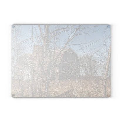 U R There Photography Hill Road Hidden Grey I Rustic Farmhouse Tempered-Glass Cutting Board