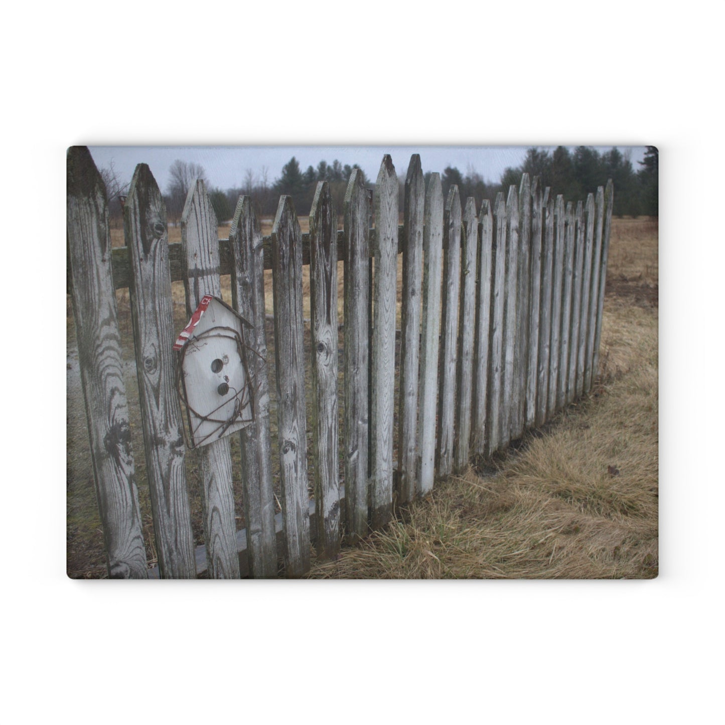 U R There Photography Country Fence Rustic Farmhouse Tempered-Glass Cutting Board