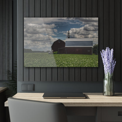 U R There Photography South Reese Road Reds Rustic Farmhouse Acrylic Wall Print