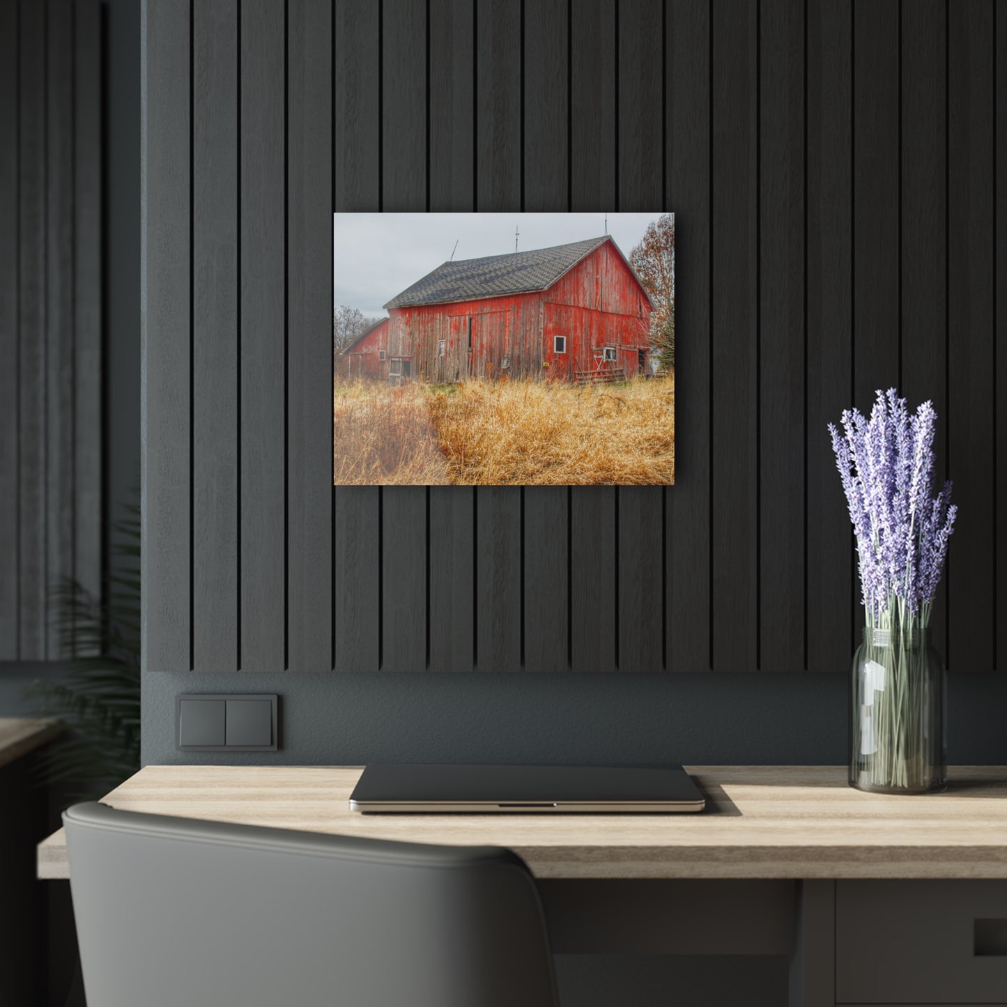 U R There Photography Harrington Road Red Rustic Farmhouse Acrylic Wall Print