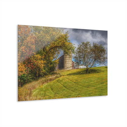 U R There Photography M-24 Hilltop Grey Rustic Farmhouse Acrylic Wall Print