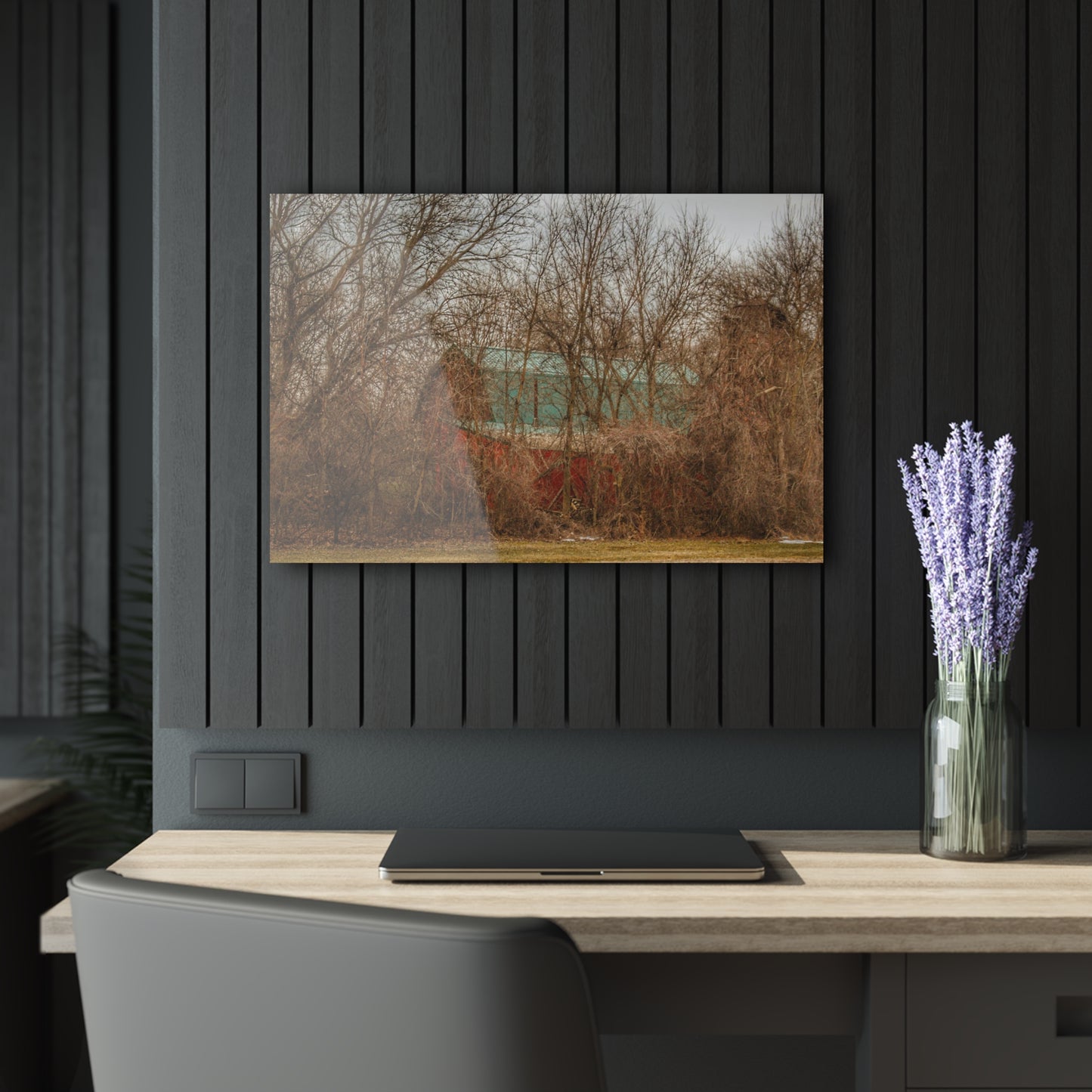 U R There Photography Bray Road Hidden Barnyard Red III Rustic Farmhouse Acrylic Wall Print