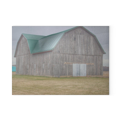 U R There Photography Forest Road Grey Rustic Farmhouse Tempered-Glass Cutting Board