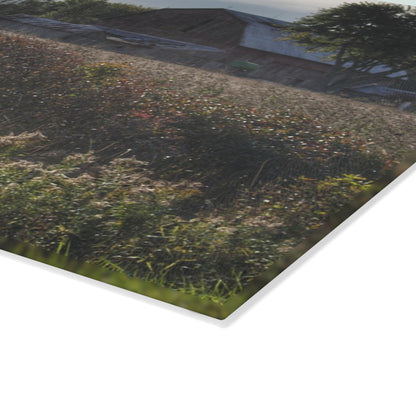 U R There Photography Brown City Road Red Rustic Farmhouse Tempered-Glass Cutting Board