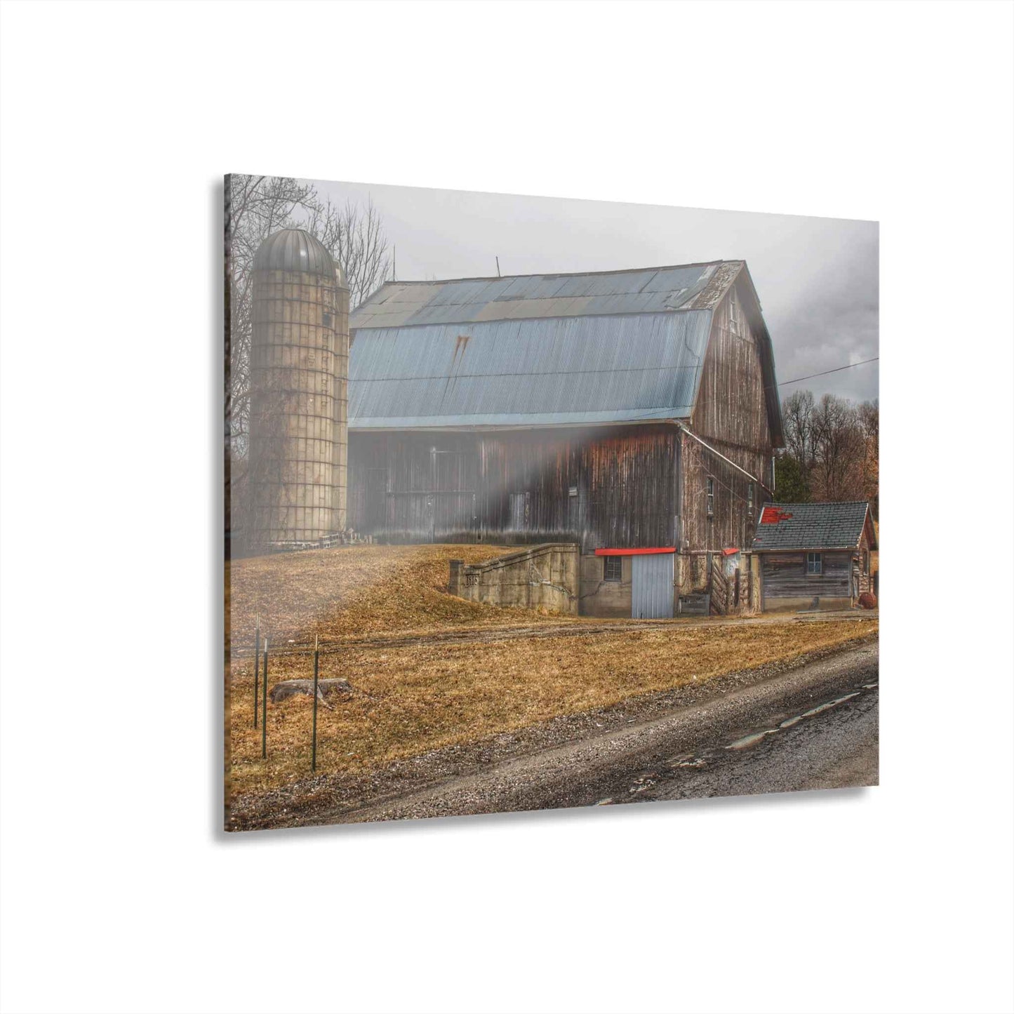 U R There Photography Seymour Lakes Roadside Grey Rustic Farmhouse Acrylic Wall Print