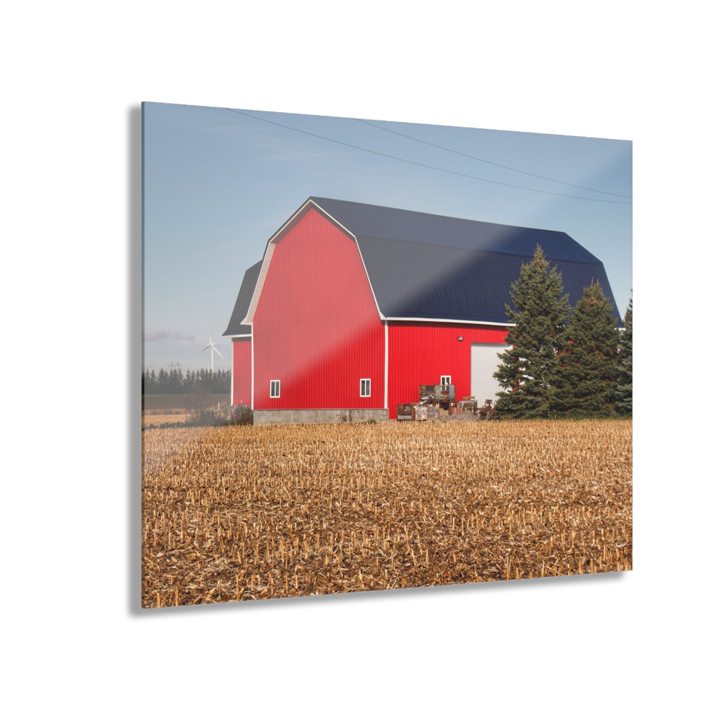 U R There Photography South Kirk Road Modern Red Rustic Farmhouse Acrylic Wall Print