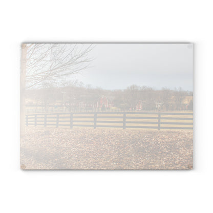 U R There Photography Barber Road Farm I Rustic Farmhouse Tempered-Glass Cutting Board