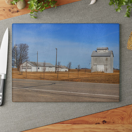 U R There Photography Sebewaing Road Whites Rustic Farmhouse Tempered-Glass Cutting Board