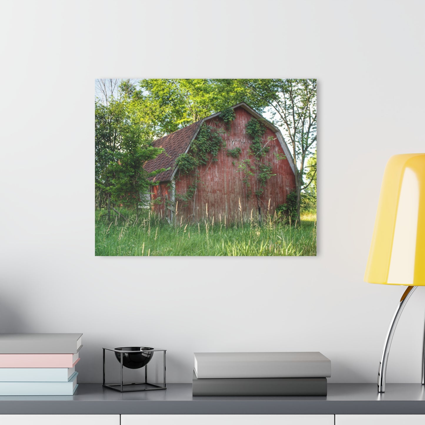 U R There Photography Murphy Lake Road Old Red Rustic Farmhouse Acrylic Wall Print